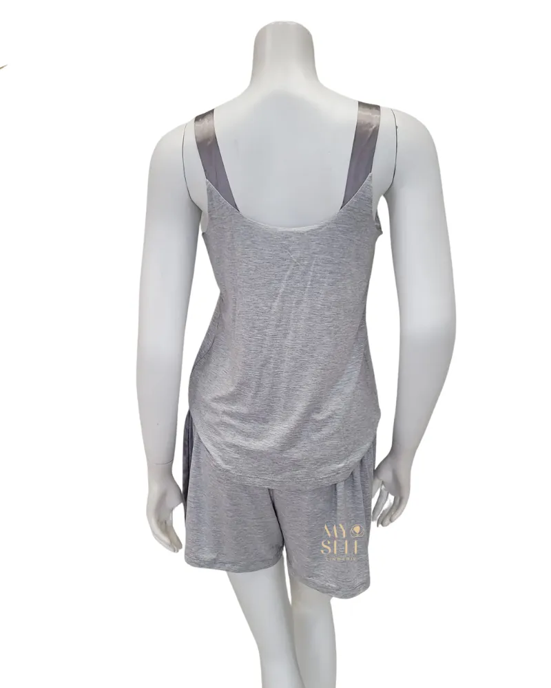 6134 Heather Grey Lounge Modal Cami Pajamas Set