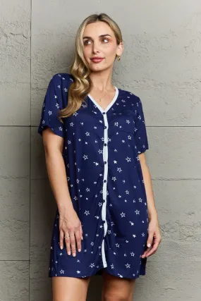 *APP EXCLUSIVE* Navy Button Down Sleepwear Dress