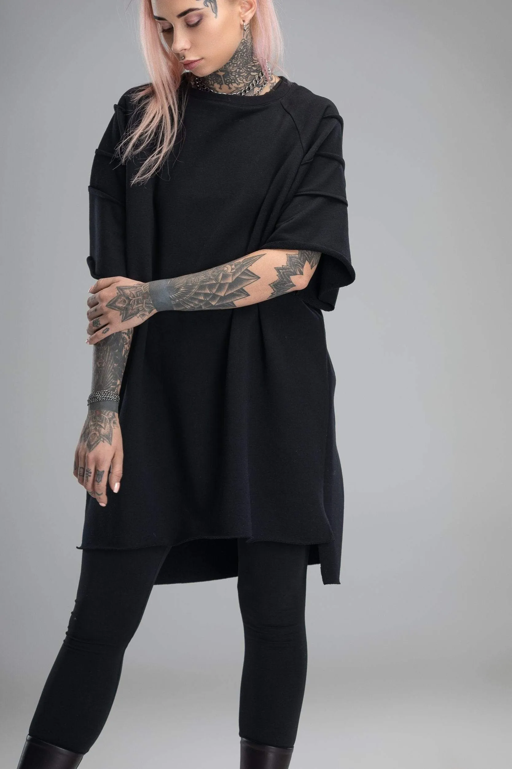 Black gothic loose tunic