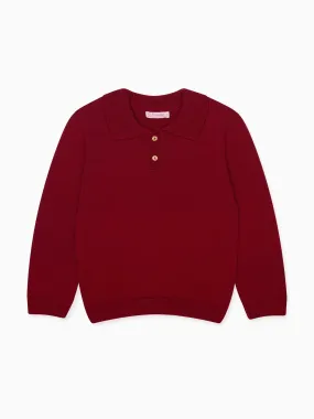 Burgundy Brio Merino Boy Jumper