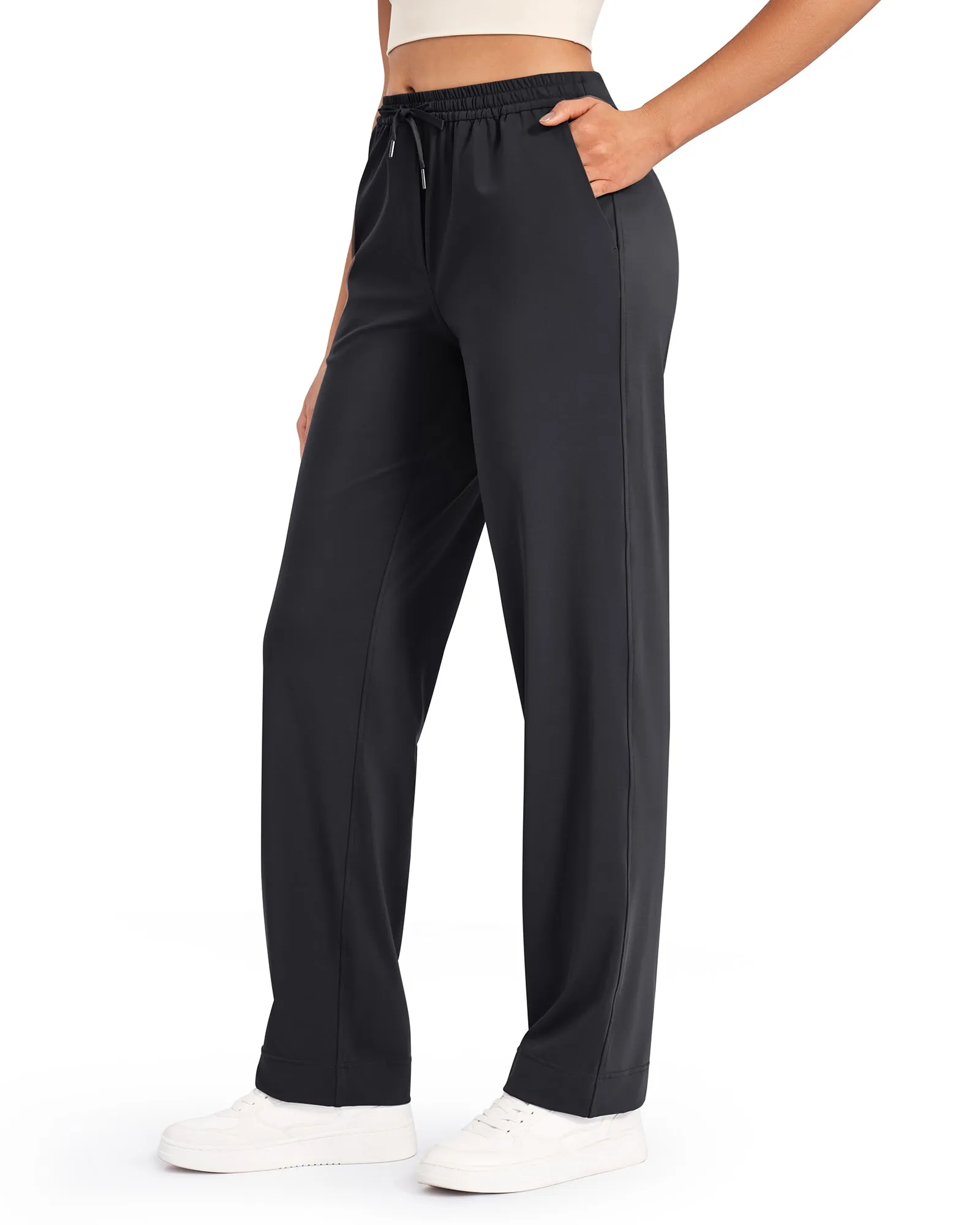 Business Casual Drawstrings Straight Leg Pants 31