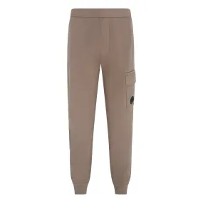 C.P. Company Diagonal Raised Fleece Cargo Sweatpants in Walnut- Beige