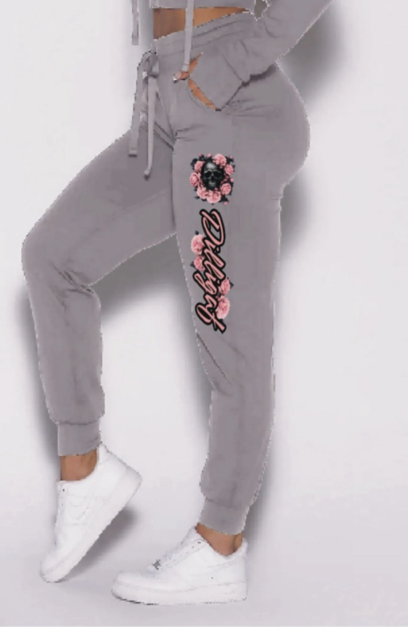 Dark Pink Skull Jogger