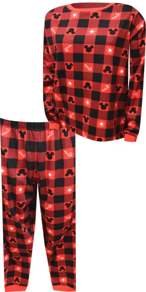 Disney Mickey Ears and Candy Canes Cotton Buffalo Plaid Pajama