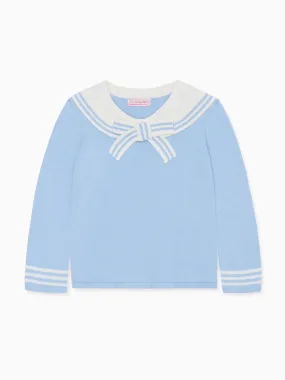 Dusty Blue Claudina Cotton Girl Jumper