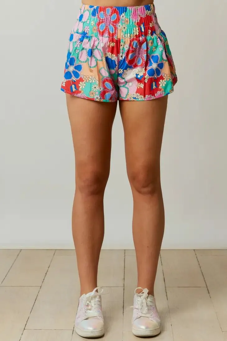 Floral Print Sporty Shorts