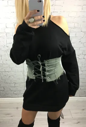 Khaki Green Lace Up Corset Belt