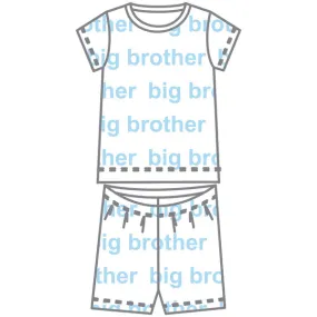 Light Blue "Big Brother" Printed Short Pajama