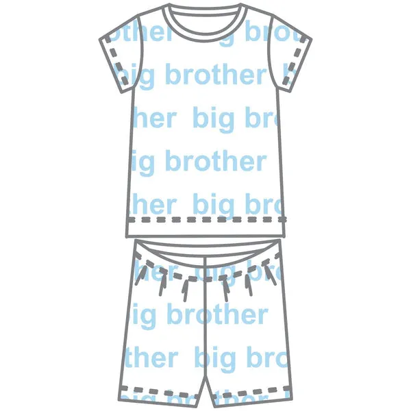 Light Blue "Big Brother" Printed Short Pajama