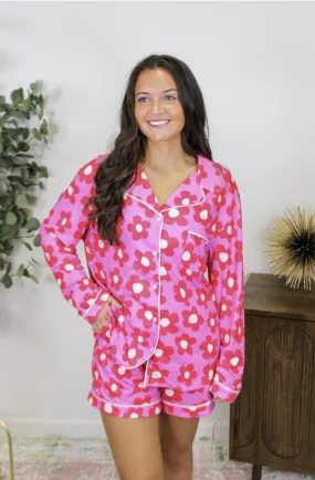 Pink Flower Pajamas-2 Pc Set - #7960-7964