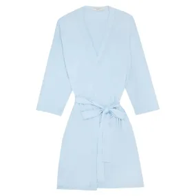 Powder Blue Drape Bamboo Women's Robe