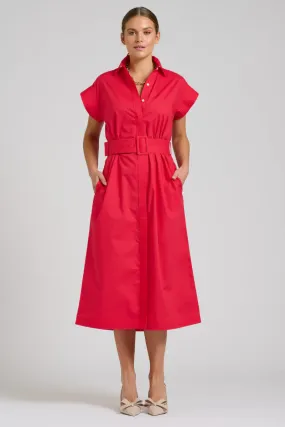 The Fifi Shirt Dress - Red