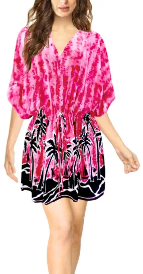 Women's Dress Sundress Beachwear Lounger  Evening Casual TOP Cover ups Pink