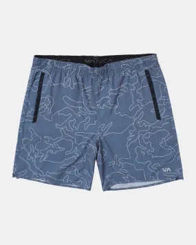 Yogger Stretch 17" Athletic Shorts - Line Camo Blue Slate